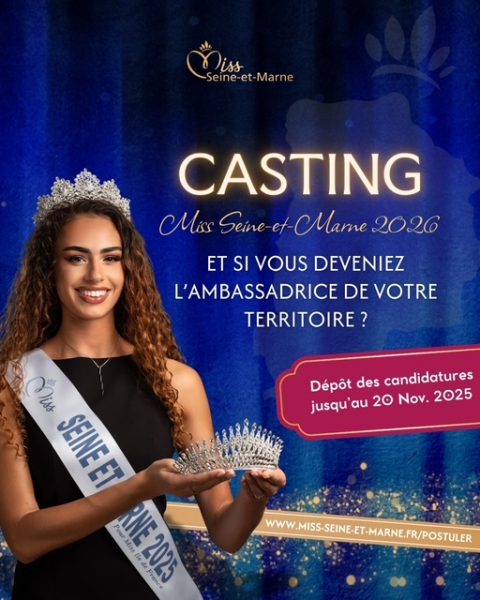 Appel à candidatures pour le concours de Miss Seine-et-Marne 2026 !